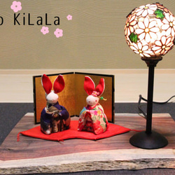 うさぎ雛（人形付きオリジナルぼーるランプ飾り） 1枚目の画像