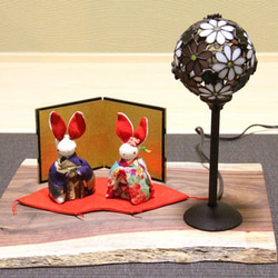 うさぎ雛（人形付きオリジナルぼーるランプ飾り） 5枚目の画像