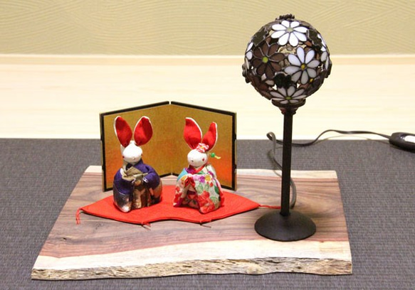うさぎ雛（人形付きオリジナルぼーるランプ飾り） 5枚目の画像