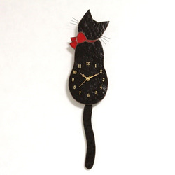 ネコ時計（黒猫） 2枚目の画像