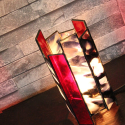 ステンドグラスの筒ランプ 6枚目の画像