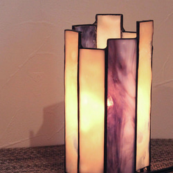 ステンドグラスの筒ランプ 5枚目の画像
