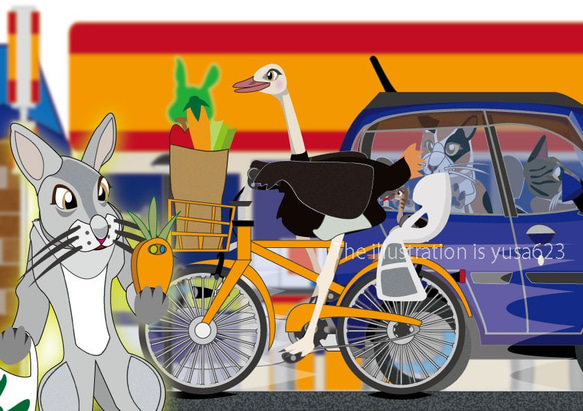 ZOKU 動物ＤＥ乗り物 ダチョウの自転車 1枚目の画像
