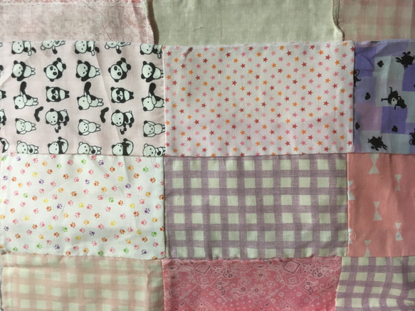 ダブルガーゼ#カラフルなパッチワークカーテン#タペストリー#ピンク系#ソファーカバー 3枚目の画像