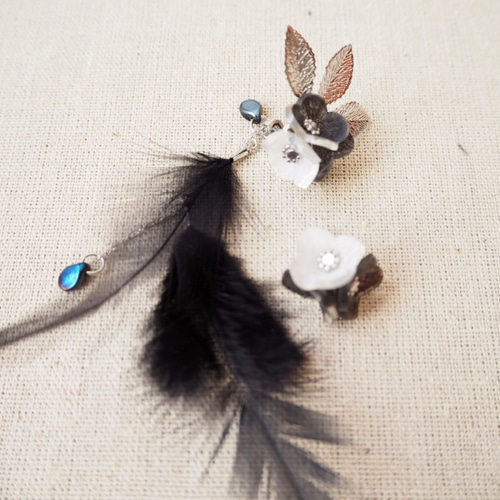 うさこさまオーダー作品☆ピアス『rose quartz』『Onyxis』 ピアス  