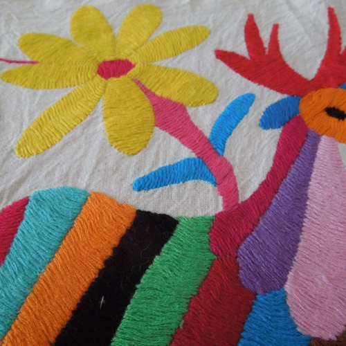 メキシコ刺繍クロス【オトミ族 ランチョンマットサイズ①】 生地