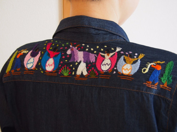 【匿名配送】メキシコ 小さな動物の手刺繍 ブラウス 匿名配送】メキシコ 小さな動物の手刺繍 ブラウスの通販 by NE's shop