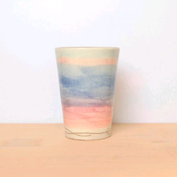 ビアカップ　あけぼの　ブルーピンク 3枚目の画像