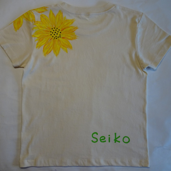 せいこ様オーダー品・ひまわりんりん・大人用Tシャツ（サンプル2） 2枚目の画像