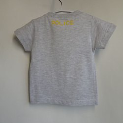 働く乗り物・パトカー・POLICE・手描きキッズTシャツ・名前入れ 3枚目の画像