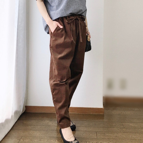 フワさら心地良い肌触り♡コーデュロイのテーパードパンツ(ブラウン