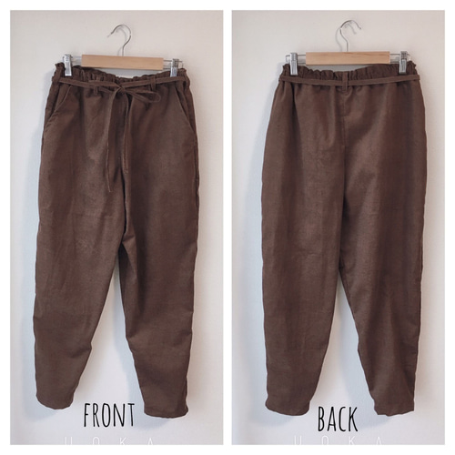 フワさら心地良い肌触り♡コーデュロイのテーパードパンツ(ブラウン