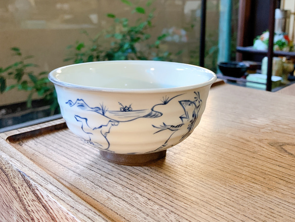 鳥獣戯画ごはん茶碗 5つ 透か