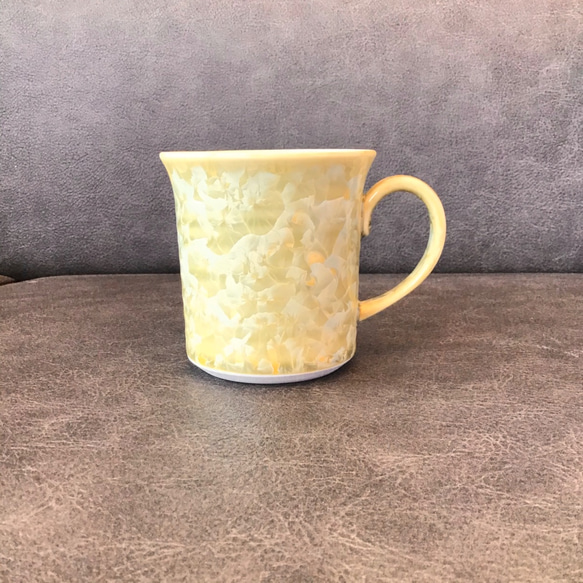 清水焼 花結晶 タンブラーマグカップ(黄色) 2枚目の画像