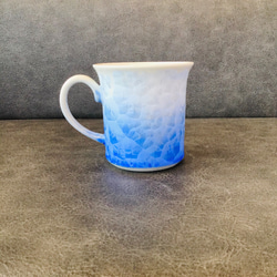 清水焼 花結晶 タンブラーマグカップ(青グラデーション) 3枚目の画像