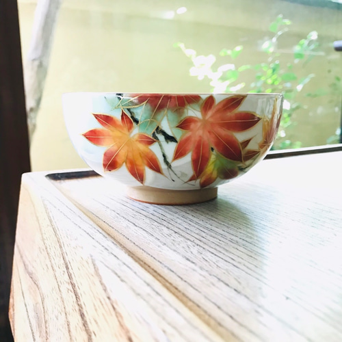 清水焼 ご飯茶碗 大(紅葉) 茶碗・めし碗 京焼・清水焼窯元 陶あん 通販