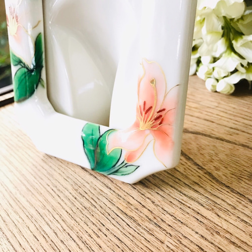 レア　京都　京焼　清水焼　陶葊　フォトフレーム　菖蒲 C33BF1F8-8FE4-47BB-BDE3-