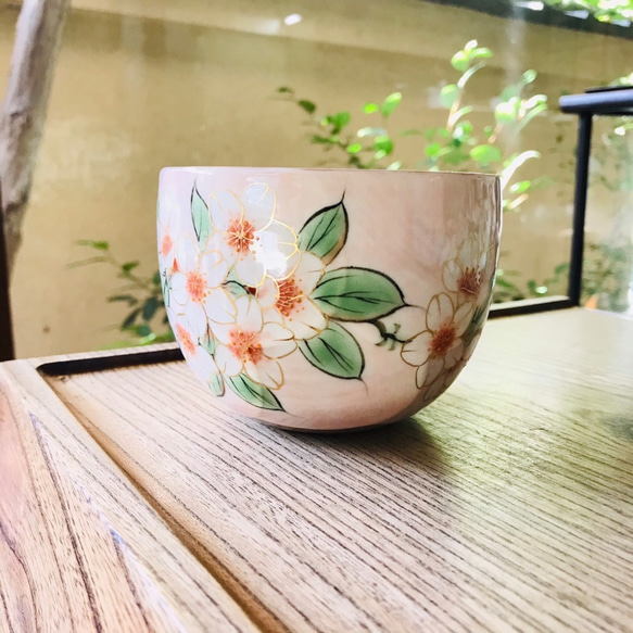 清水焼 小鉢(大) 桜-ピンク地 4枚目の画像