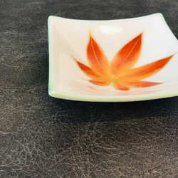 清水焼 角豆皿 (紅葉) 5枚目の画像