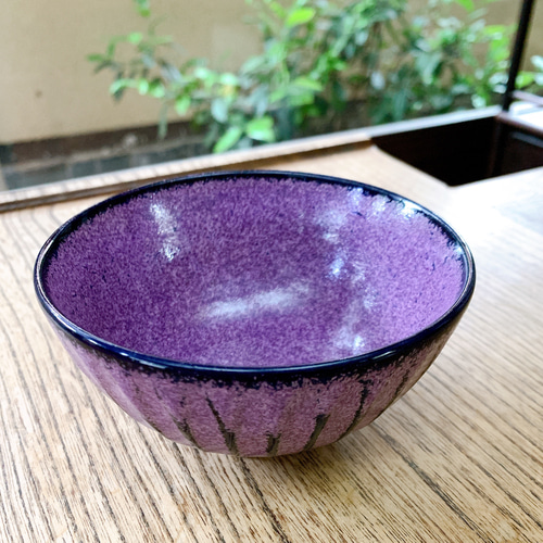 京焼　紫塗さくらご飯茶碗 京焼 紫塗さくらご飯茶碗 京桜 お茶碗 ピンク 美濃焼 和食器