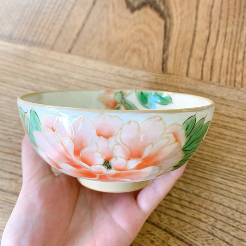 京焼・清水焼 ご飯茶碗 小 (牡丹) 茶碗・めし碗 京焼・清水焼窯元 陶