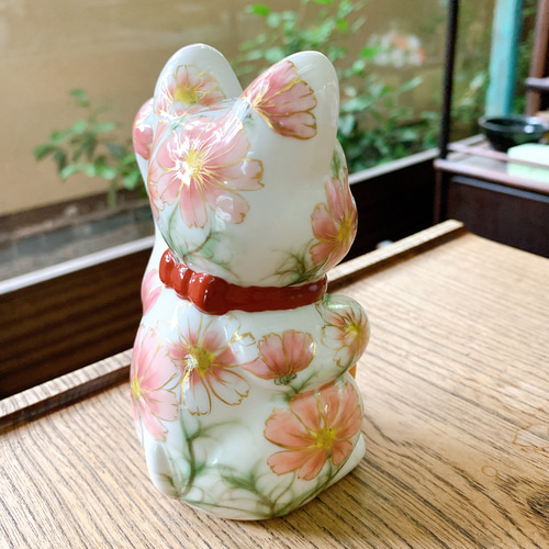 京焼・清水焼 花結晶ー招き猫(銀藤) 招き猫 京焼・清水焼窯元 陶あん