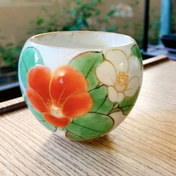 京焼・清水焼　陶あん　組茶碗　紅白牡丹　中✖️1点　小✖️1点 京焼 清水焼 陶あん 組茶碗 紅白牡丹 中1点 小1点 京