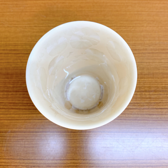 【特別セット価格】京焼・清水焼花結晶 フリーカップ(青墨＋ベージュ) 7枚目の画像