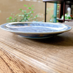 京焼・清水焼 花結晶 6寸丸皿(銀藤) 3枚目の画像