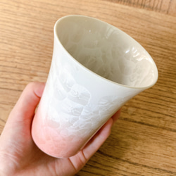 京焼・清水焼花結晶 フリーカップ(ピンクグラデーション) 5枚目の画像