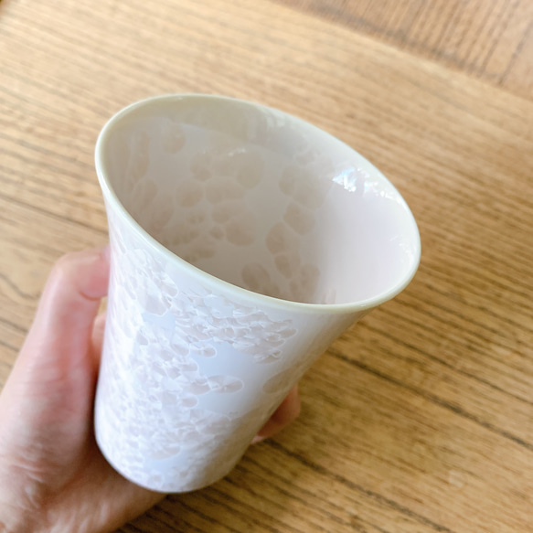 京焼・清水焼花結晶 フリーカップ(ピンク) 5枚目の画像