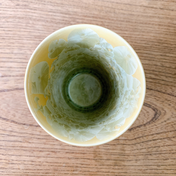京焼・清水焼花結晶 フリーカップ(黄) 3枚目の画像