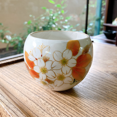 京焼・清水焼 陶あん】玉湯呑み 山桜 湯呑み 京焼・清水焼窯元 陶あん