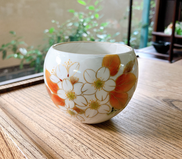 京焼・清水焼 陶あん】玉湯呑み 山桜 湯呑み 京焼・清水焼窯元 京焼・清水焼 陶あん】玉湯呑み 山桜 湯呑み 京焼・清水焼窯元