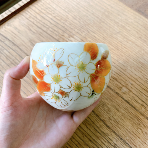 京焼・清水焼 陶あん】玉湯呑み 山桜 湯呑み 京焼・清水焼窯元 京焼・清水焼 陶あん】玉湯呑み 山桜 湯呑み 京焼・清水焼窯元