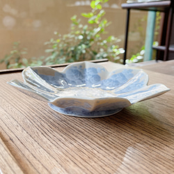 京焼・清水焼 花結晶 花型皿(銀藤) 2枚目の画像