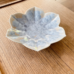 京焼・清水焼 花結晶 花型皿(銀藤) 3枚目の画像