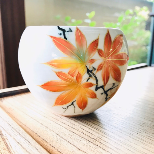 京焼・清水焼 陶あん】玉湯呑み もみじ 湯呑み 京焼・清水焼窯元 京焼・清水焼 陶あん】玉湯呑み もみじ 湯呑み 京焼・清水焼窯元