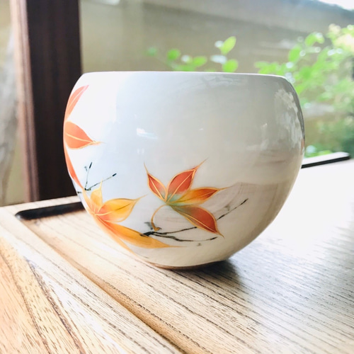 京焼・清水焼 陶あん】玉湯呑み もみじ 湯呑み 京焼・清水焼窯元 京焼・清水焼 陶あん】玉湯呑み もみじ 湯呑み 京焼・清水焼窯元