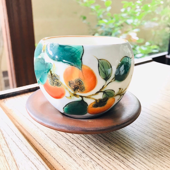 京焼・清水焼 陶あん】玉湯呑み 小柿 湯呑み 京焼・清水焼窯元