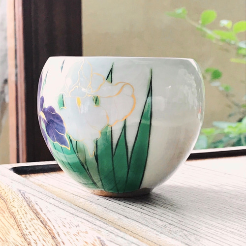 京焼・清水焼 陶あん】玉湯呑み アヤメ 湯呑み 京焼・清水焼窯元 陶