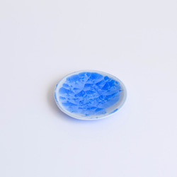 京焼・花結晶 丸豆皿(青) 1枚目の画像