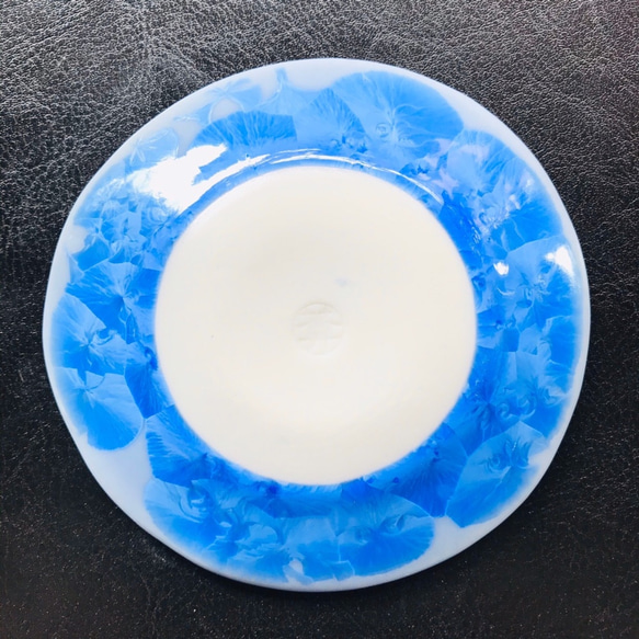京焼・花結晶 丸豆皿(青) 5枚目の画像