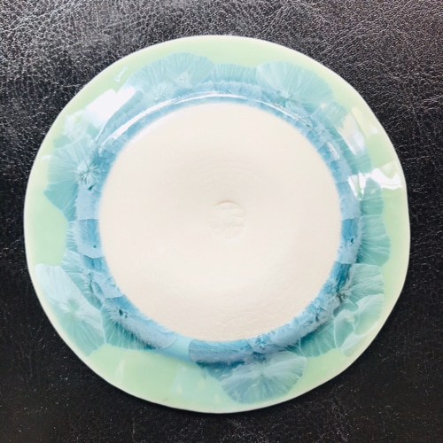 京焼・花結晶 丸豆皿(グリーン) 薬味皿・豆皿 京焼・清水焼窯元