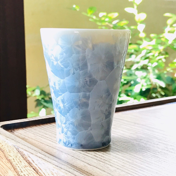 京焼・花結晶 なごみカップ(銀藤) 2枚目の画像