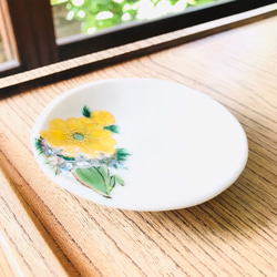 京焼・清水焼 豆丸皿 【12月】福寿草 薬味皿・豆皿 京焼・清水焼窯元