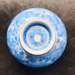 清水焼 花結晶 ふくりん茶碗(小) 青 4枚目の画像