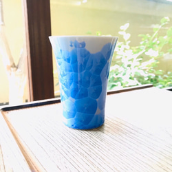 京焼・花結晶 フリーカップ(青) 2枚目の画像