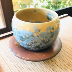 清水焼 花結晶 玉湯呑み(灰青) 湯呑み 京焼・清水焼窯元 陶あん 通販