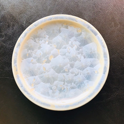 清水焼 花結晶 4寸丸皿(銀藤) 3枚目の画像